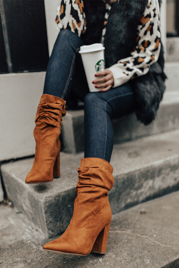 The Liz Faux Suede Boot in Copper Image - 2