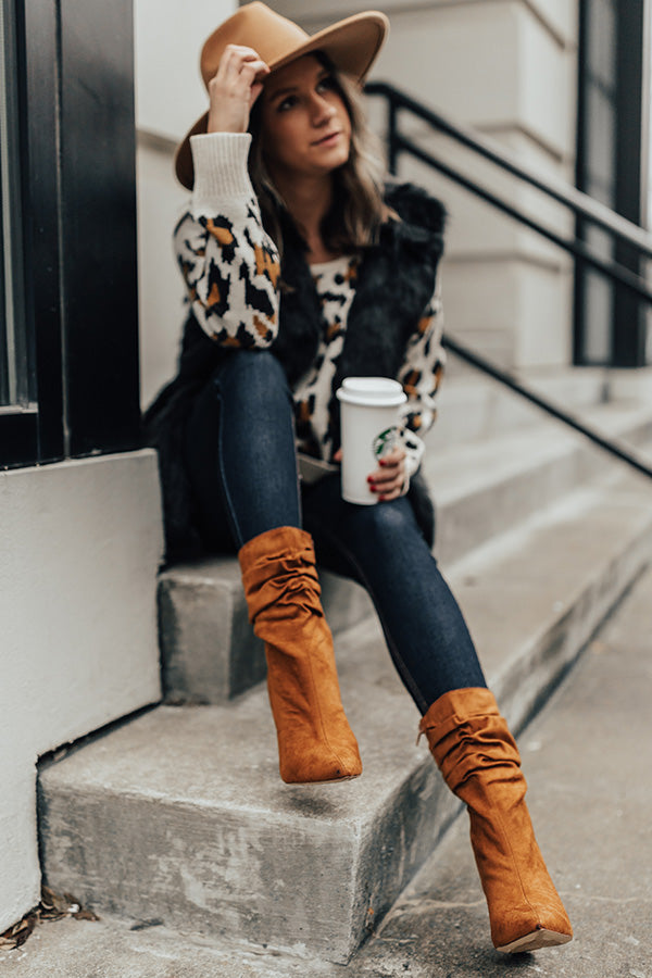 The Liz Faux Suede Boot in Copper Image - 1