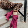 The Liz Faux Suede Boot in Wine Image - 1