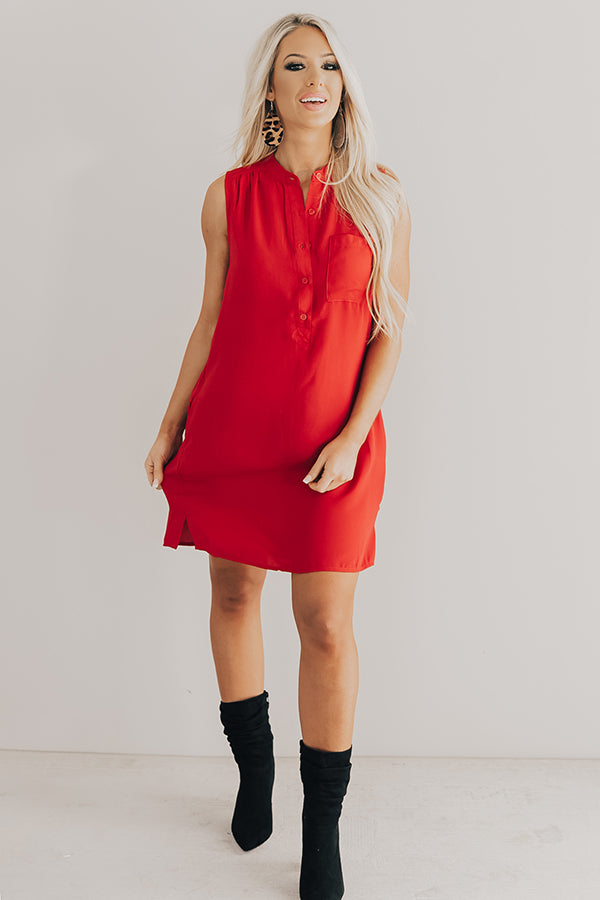 Champagne Style Shift Dress In Red Image - 4