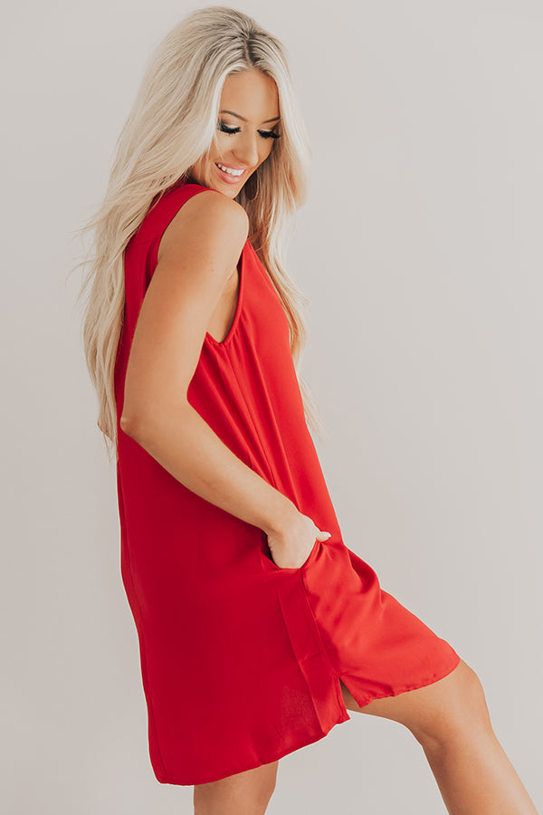 Champagne Style Shift Dress In Red Image - 3