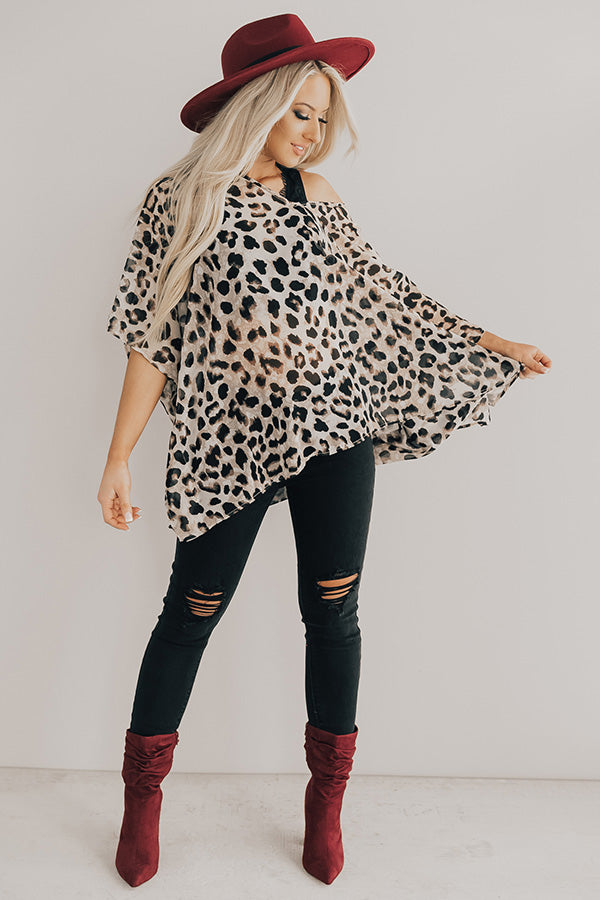 Soiree In The City Leopard Shift Tunic Iced Latte