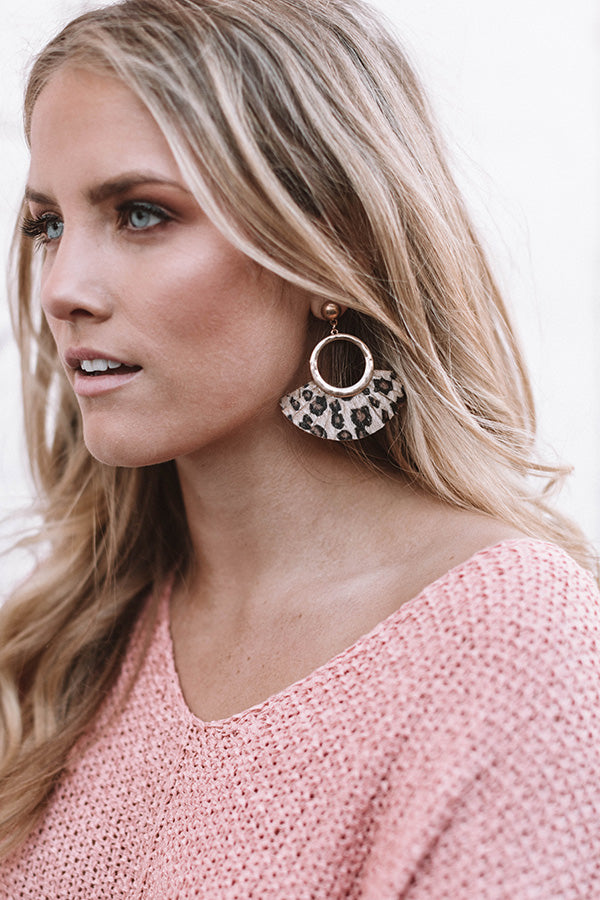 Fifth And Chic Leopard Earrings In Iced Latte Image - 1