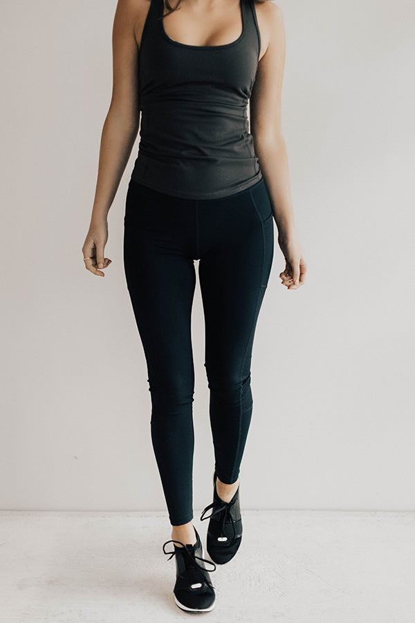 Coffee And Crunches High Waist Perforated Mesh Legging in Vintage Black Image - 1