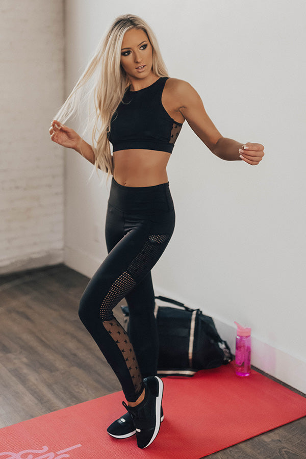 Shoot For The Stars High Waist Mesh Active Legging Image - 2