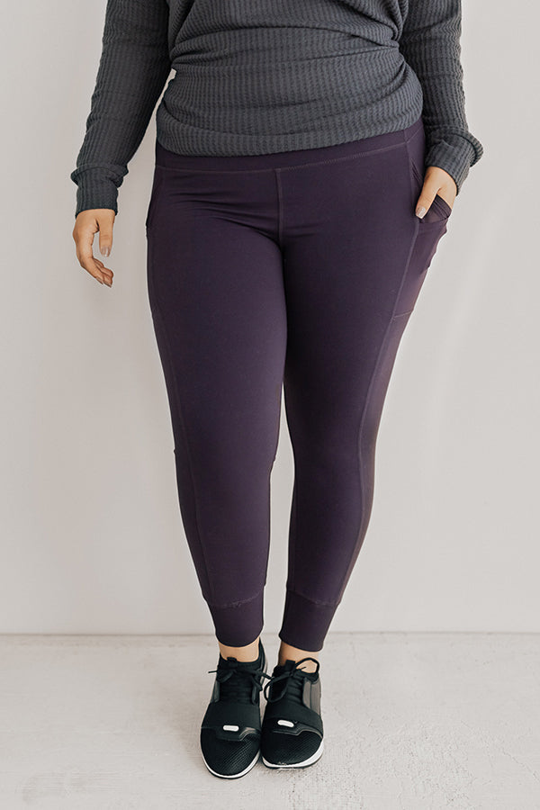 You Glow Girl Midrise Pocket Legging in Royal Plum Curves Image - 3