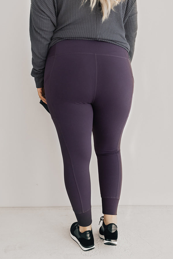 You Glow Girl Midrise Pocket Legging in Royal Plum Curves Image - 5