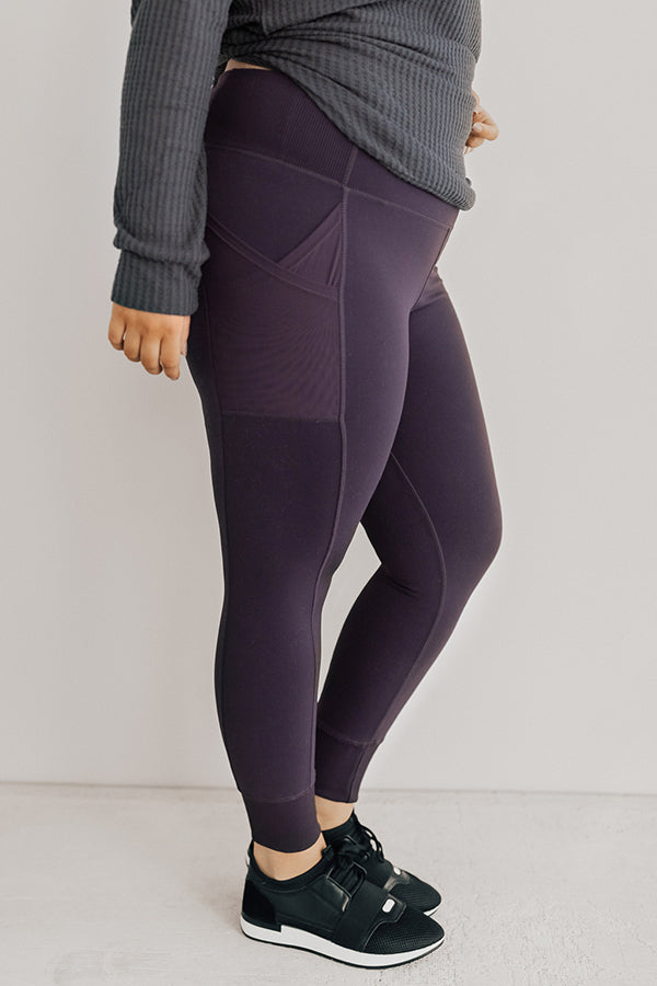 You Glow Girl Midrise Pocket Legging in Royal Plum Curves Image - 4