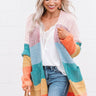 Making Magic Color Block Chenille Cardigan In Pink Image - 1