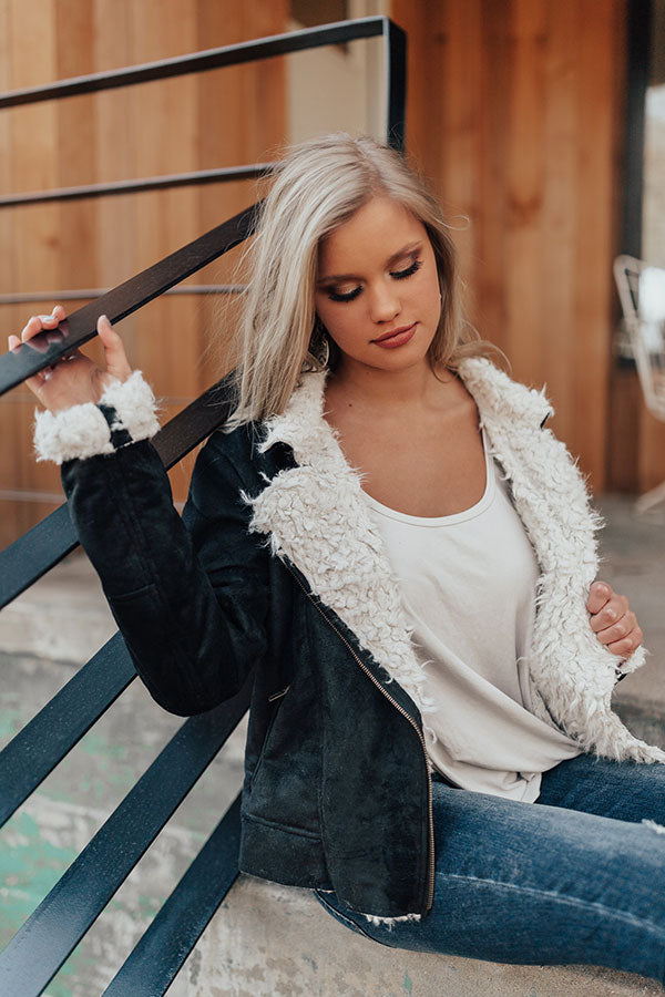 Cozier In Colorado Faux Suede Jacket in Black Image - 1