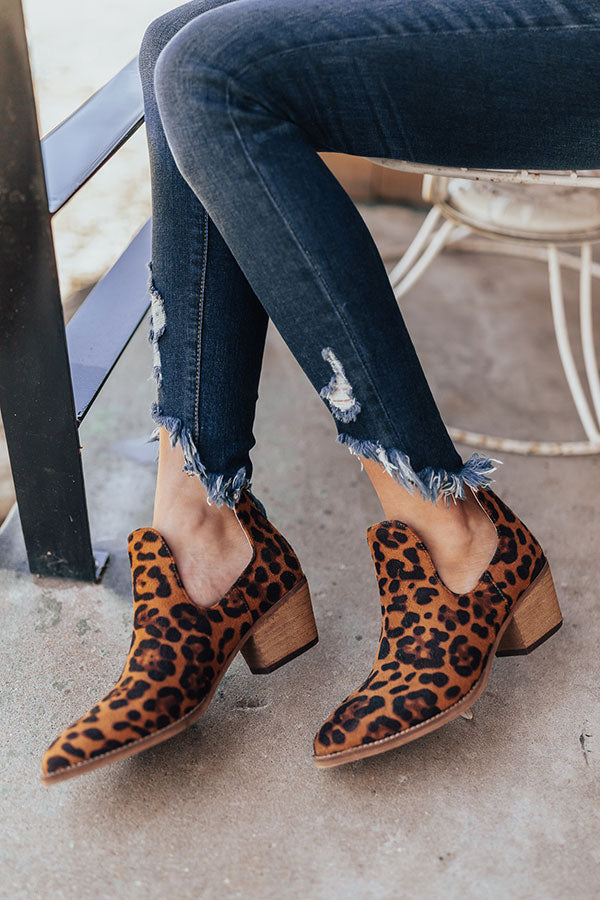 The Middleton Faux Suede Leopard Bootie Image - 2