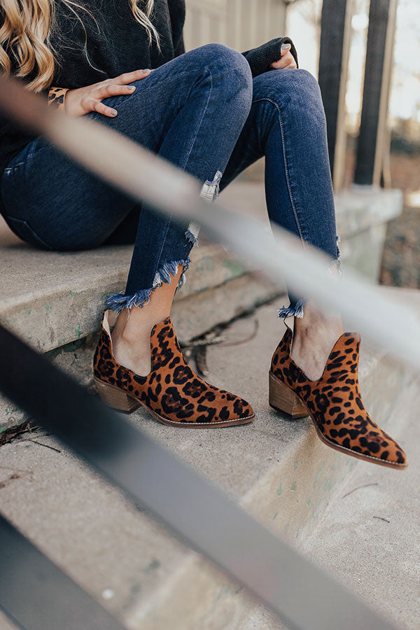The Middleton Faux Suede Leopard Bootie Image - 3