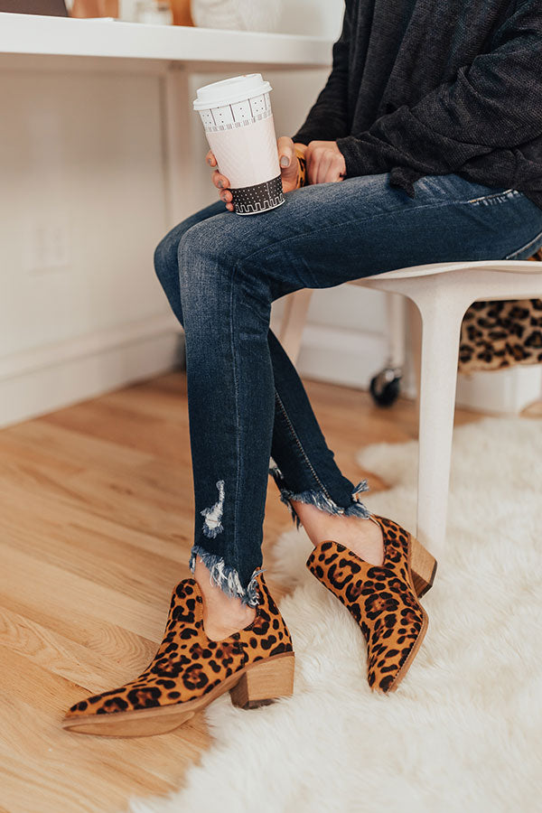 The Middleton Faux Suede Leopard Bootie Image - 4