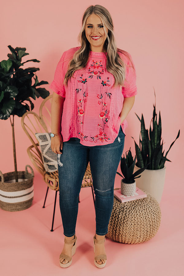 Meet Me In Paradise Shift Top In Pink  Curves Image - 1