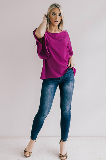 Feeling My Best Embroidered Shift Top In Orchid