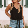 Road Trip To Malibu Knit Tie Tank In Black Image - 1