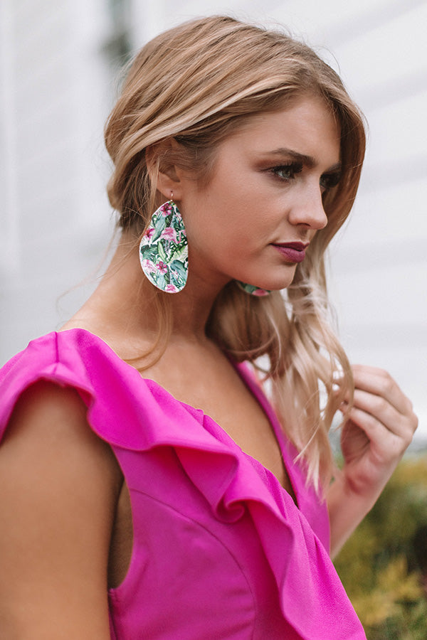 Cocktails And Palm Trees Earrings Image - 3