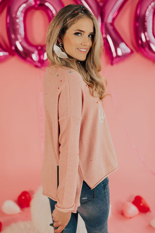 Hello Beautiful Embroidered Shift Sweater Image - 4