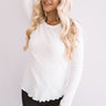 Windy City Night's Ribbed Top In Ivory Image - 1