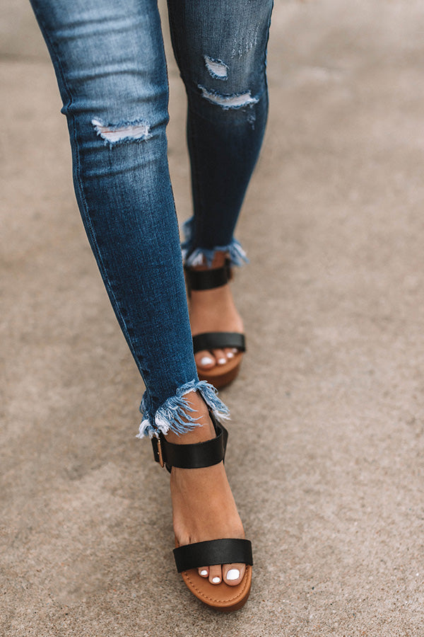 The Raleigh Platform Sandal In Black Image - 2