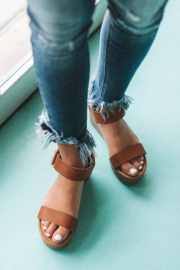 The Raleigh Platform Sandal In Brown Image - 4