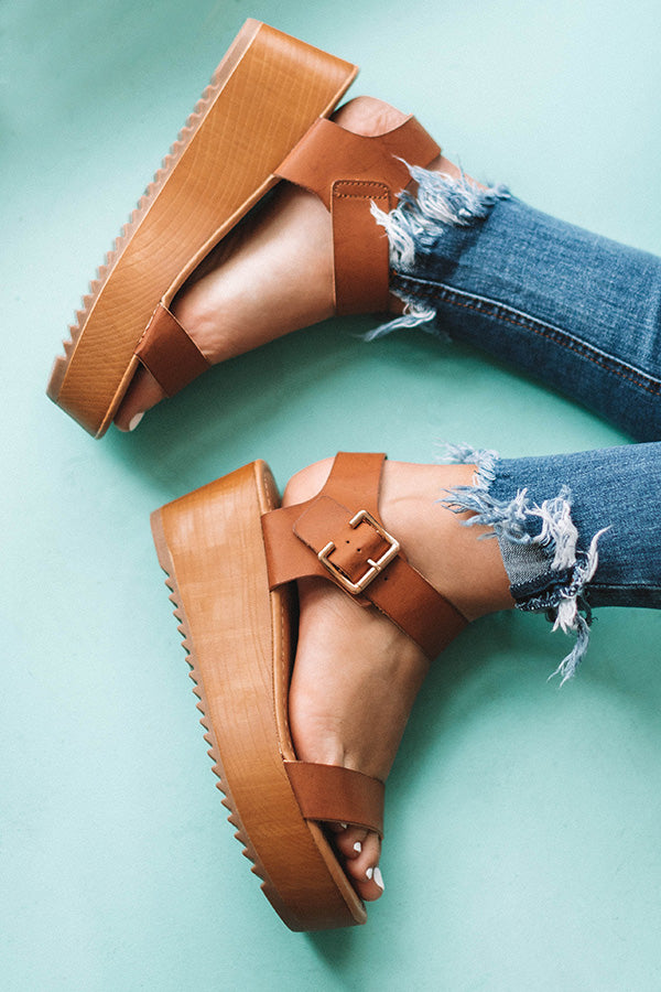 The Raleigh Platform Sandal In Brown Image - 1