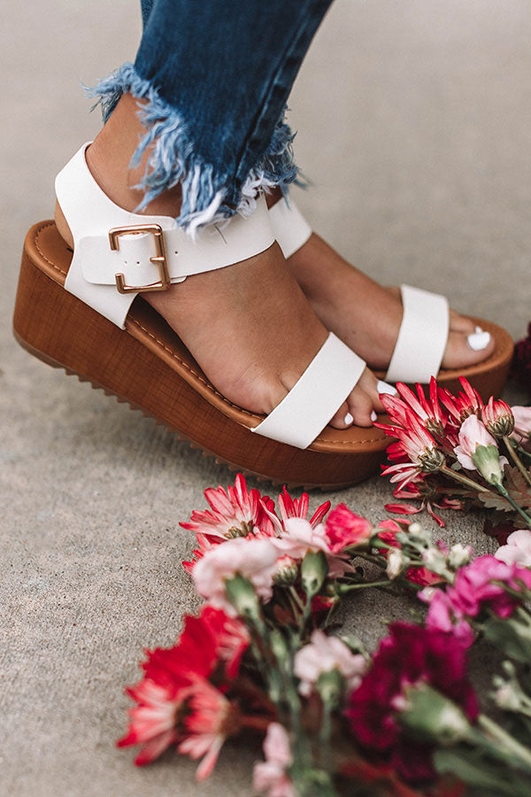 The Raleigh Platform Sandal In White • Impressions Online Boutique