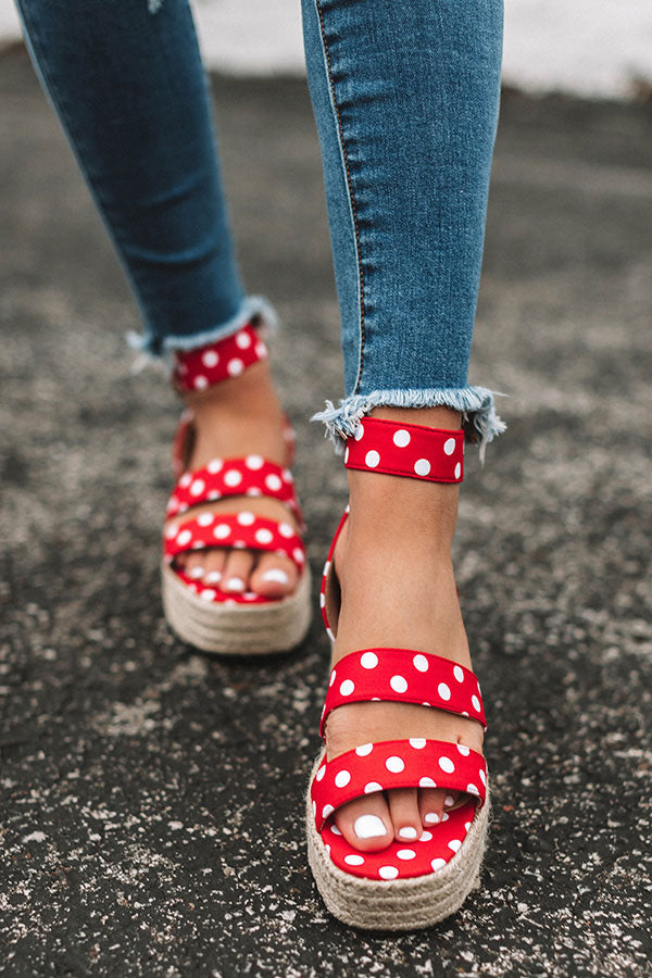The Halsey Polka Dot Espadrille In Red Image - 2