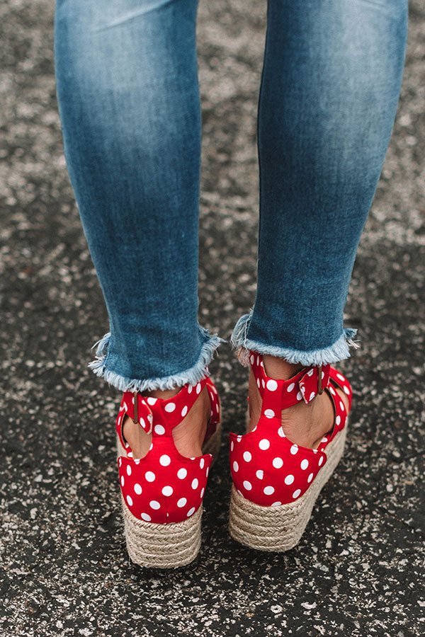The Halsey Polka Dot Espadrille In Red Image - 4