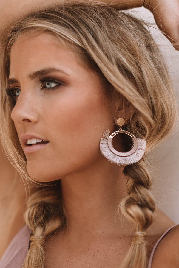 Toasting In Tahiti Earrings In Dusty Purple Image - 1