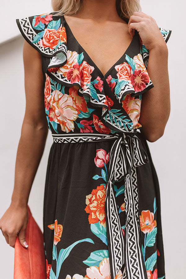 Last Tango Ruffle Midi Dress In Black Image - 2