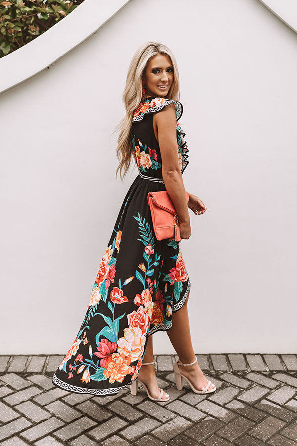 Last Tango Ruffle Midi Dress In Black Image - 3