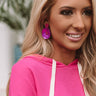 Keep It Tropical Earrings In Hot Pink Image - 1