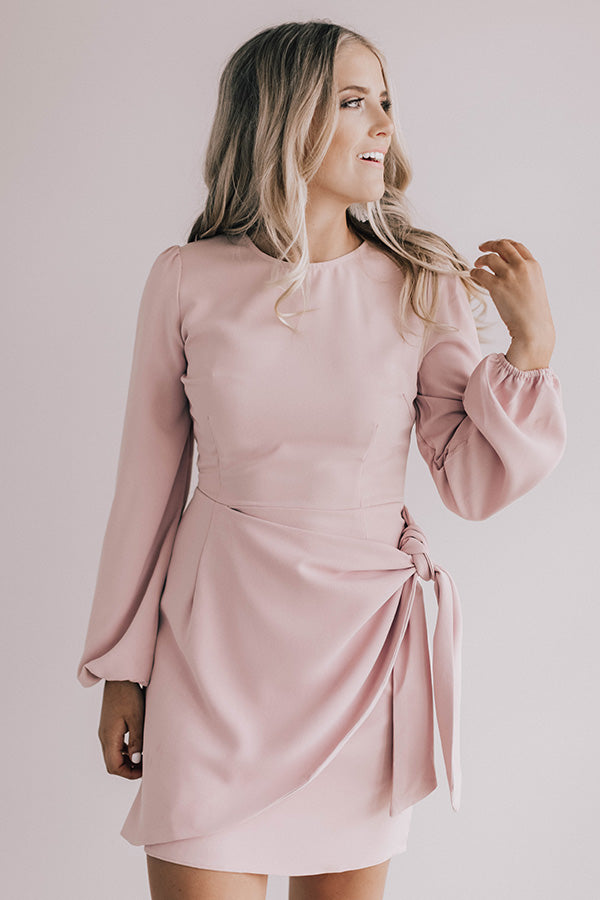 Love You Mean It Tie Dress In Light Blush Image - 2