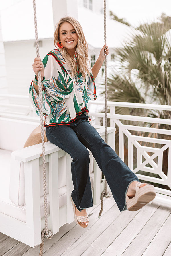 Palms Away Top in Cream Image - 2