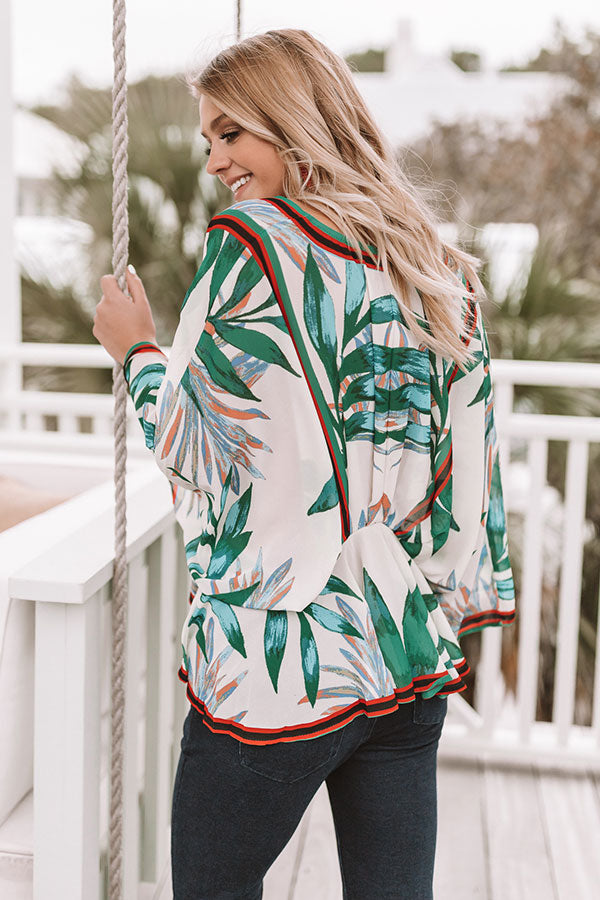 Palms Away Top in Cream Image - 5