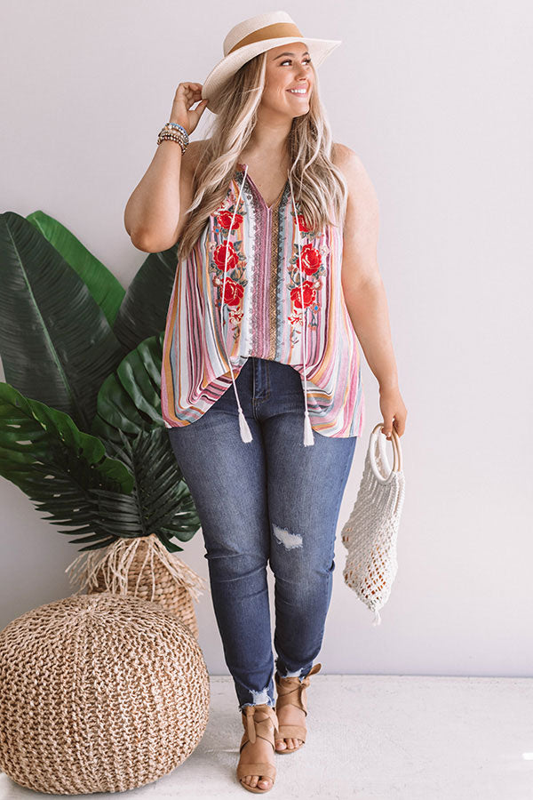 Patio Parties And Prosecco Floral Tank  Curves Image - 1