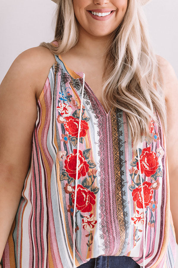 Patio Parties And Prosecco Floral Tank  Curves Image - 3