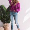 Brighter Days Frayed Sweater In Orchid Image - 1