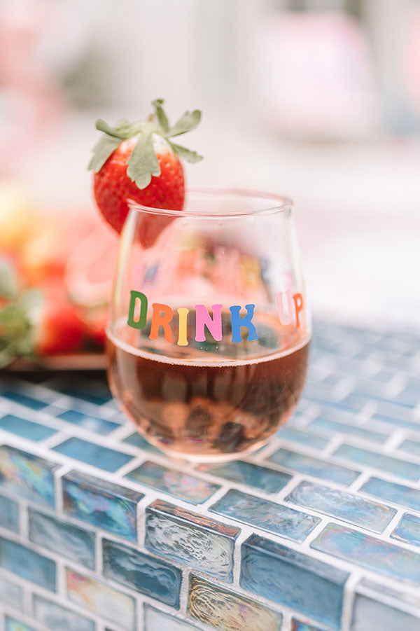Drink Up The Sunshine Stemless Wine Glasses Image - 1