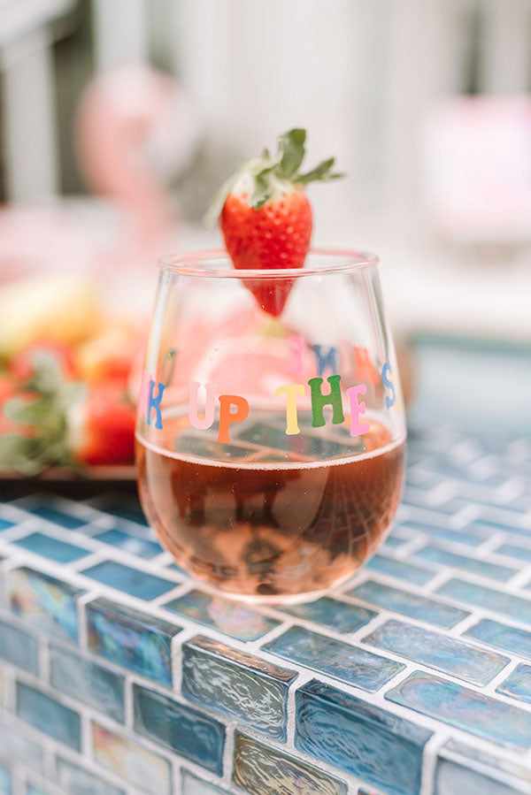 Drink Up The Sunshine Stemless Wine Glasses Image - 2