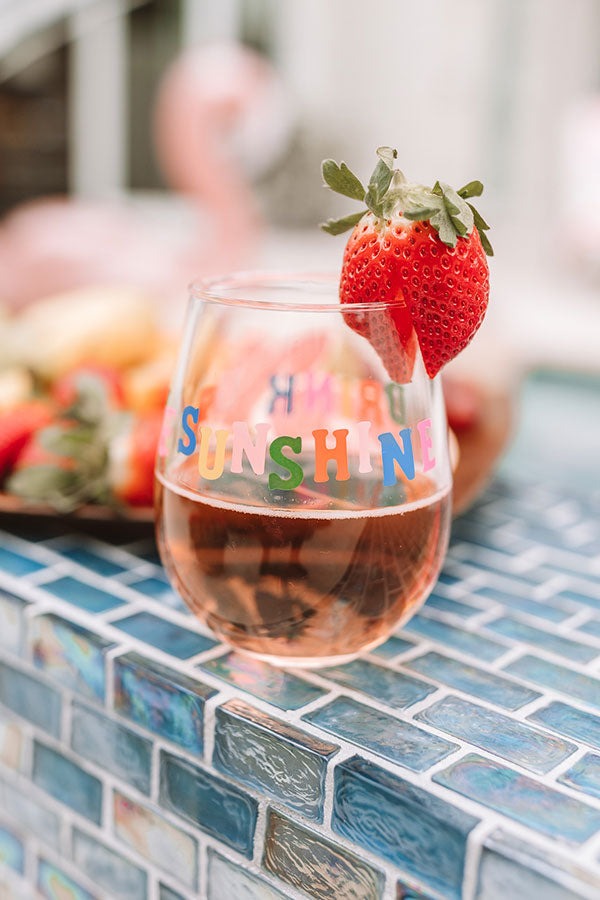 Drink Up The Sunshine Stemless Wine Glasses Image - 3