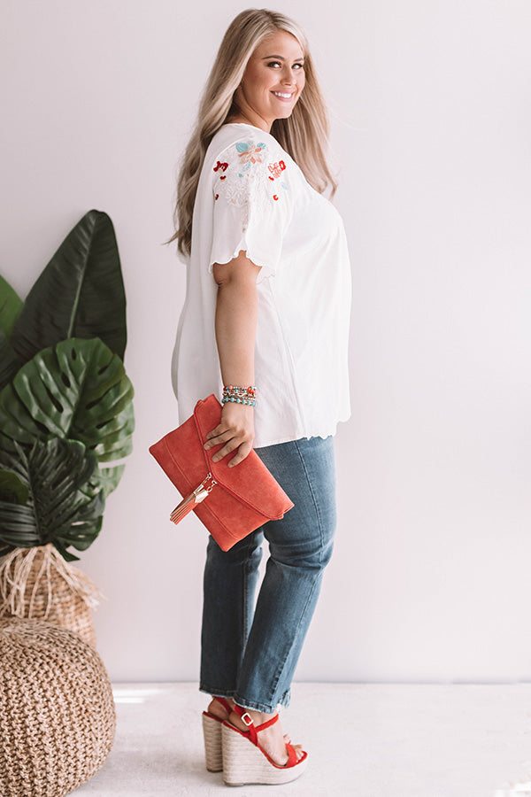 Falling For Floral Embroidered Top In Ivory  Curves Image - 4