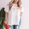 Falling For Floral Embroidered Top In Ivory  Curves Image - 1