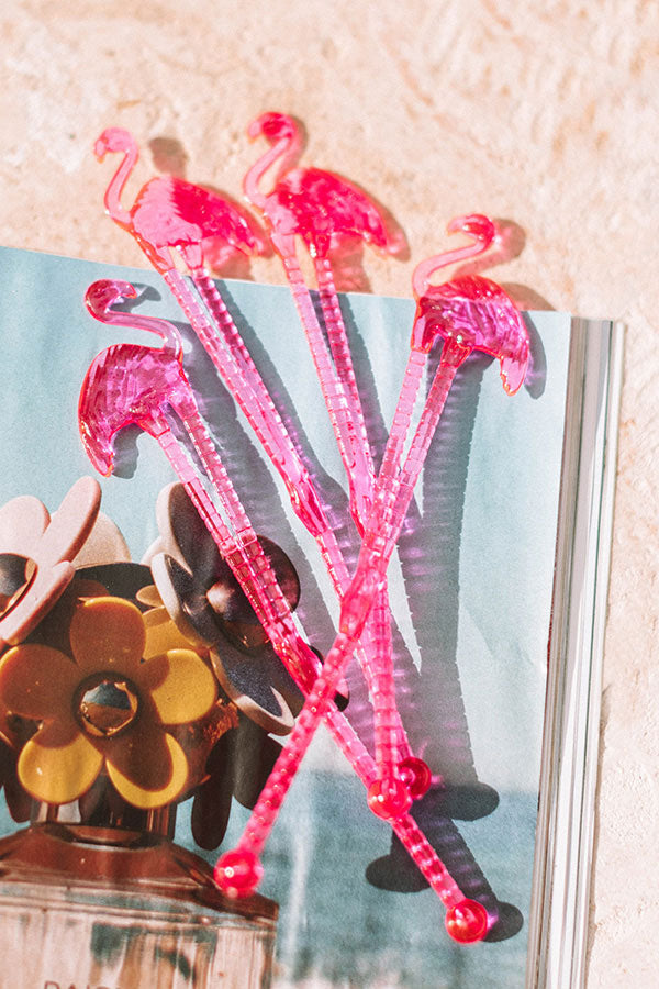 Flamingo Cocktail Stirrers Image - 2
