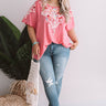 Falling For Floral Embroidered Top In Pink  Curves Image - 1