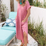 Santorini Sunsets T-Shirt Maxi in Hot Pink Image - 1
