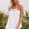 Vacay Goals Embroidered Shift Tank in White Image - 1