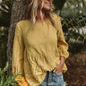 The One And Only Eyelet Top in Yellow Image - 1