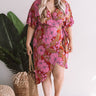 Hibiscus Happiness Wrap Midi Dress Curves Image - 1